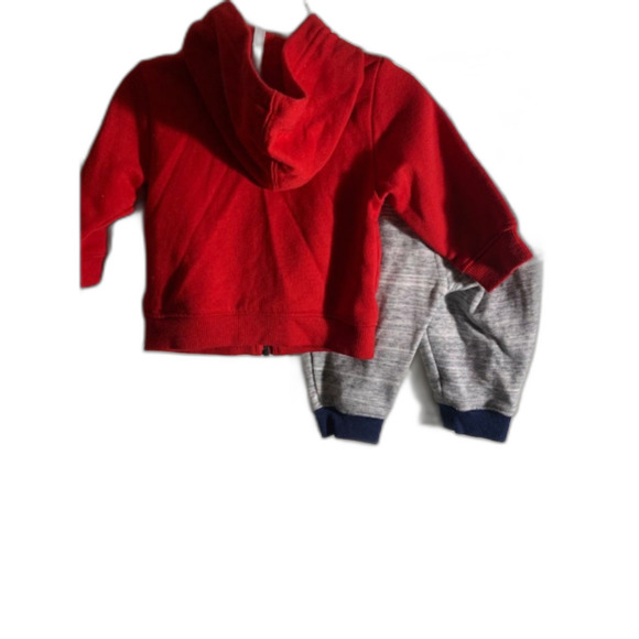 Hilfiger Red Jacket Gray Pants Sweatsuit 3/6 Months - Picture 2 of 4